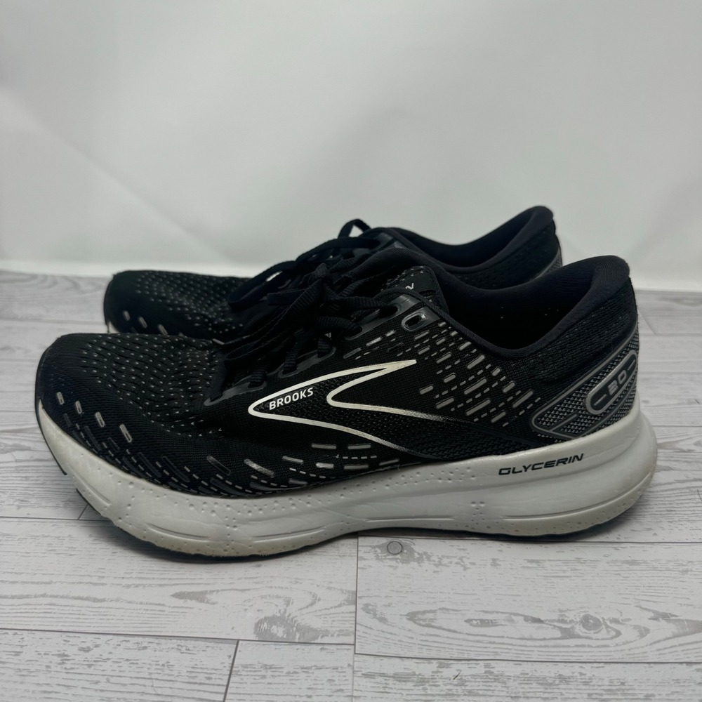Brooks Glycerin 20 Womens Running Shoes Black White Wide D 1203691D059 Size 10